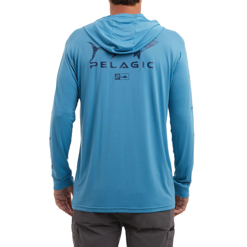 Pelagic Aquatek Ocean Hooded Shirt Gyotaku