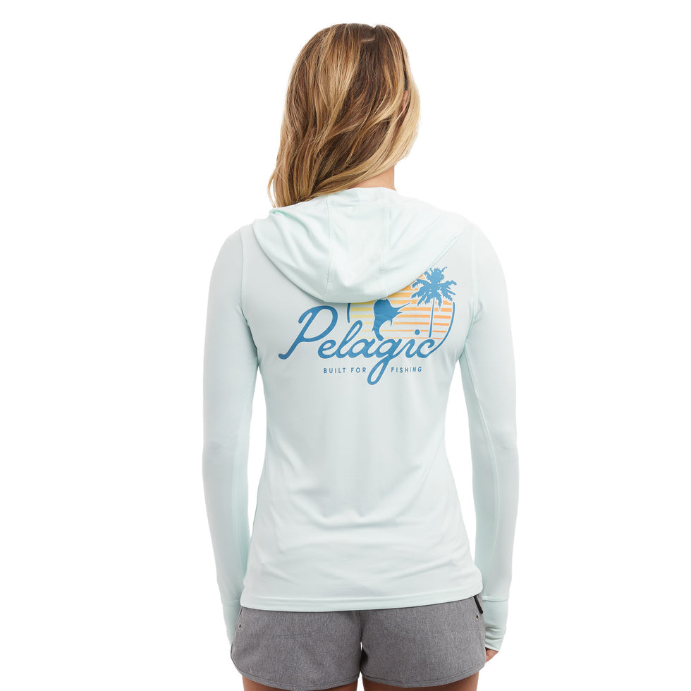 Pelagic Aquatek Sunset Sails Women's Hooded Fishing Shirt