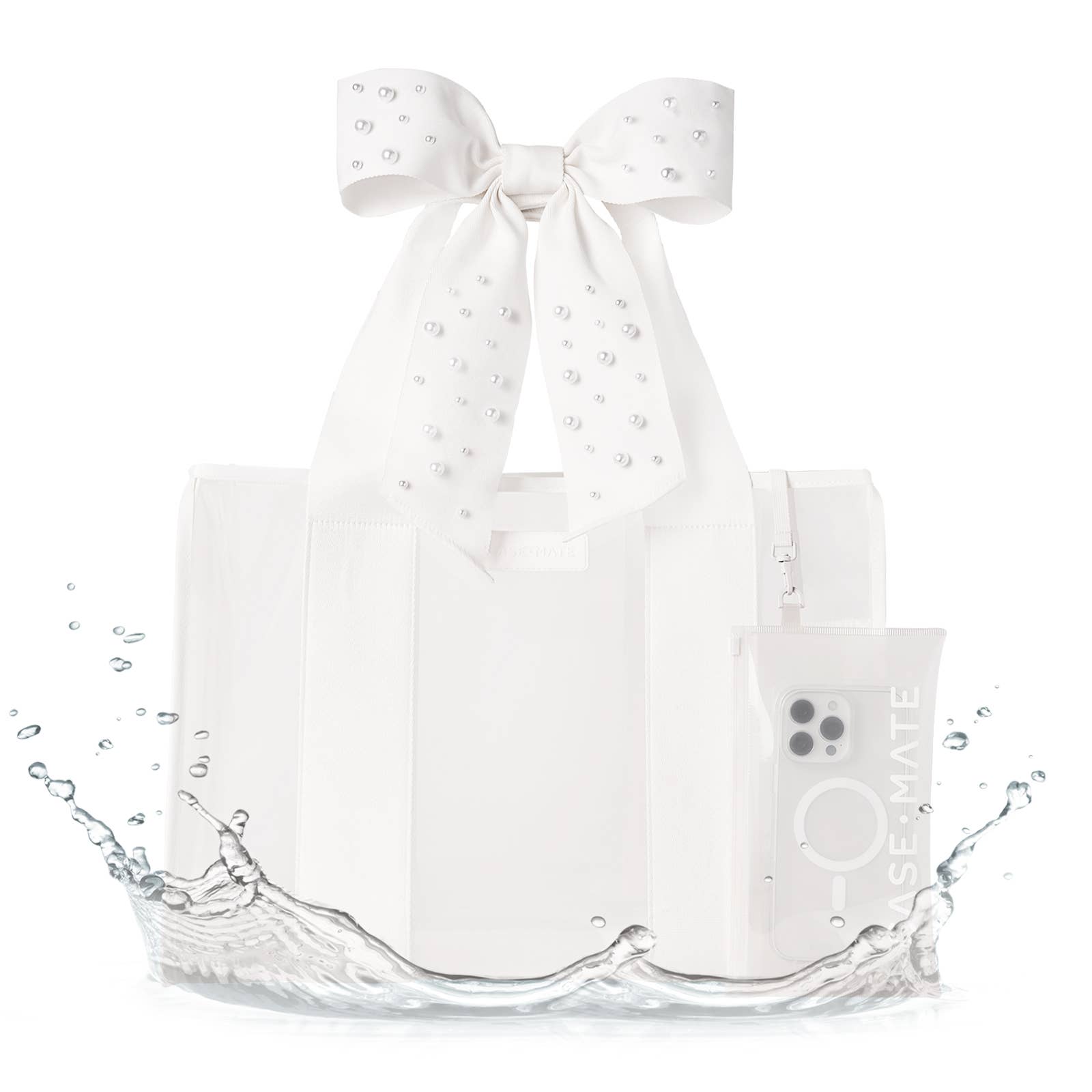 Case-Mate Ivory Pearl Bow Jelly Tote Bag