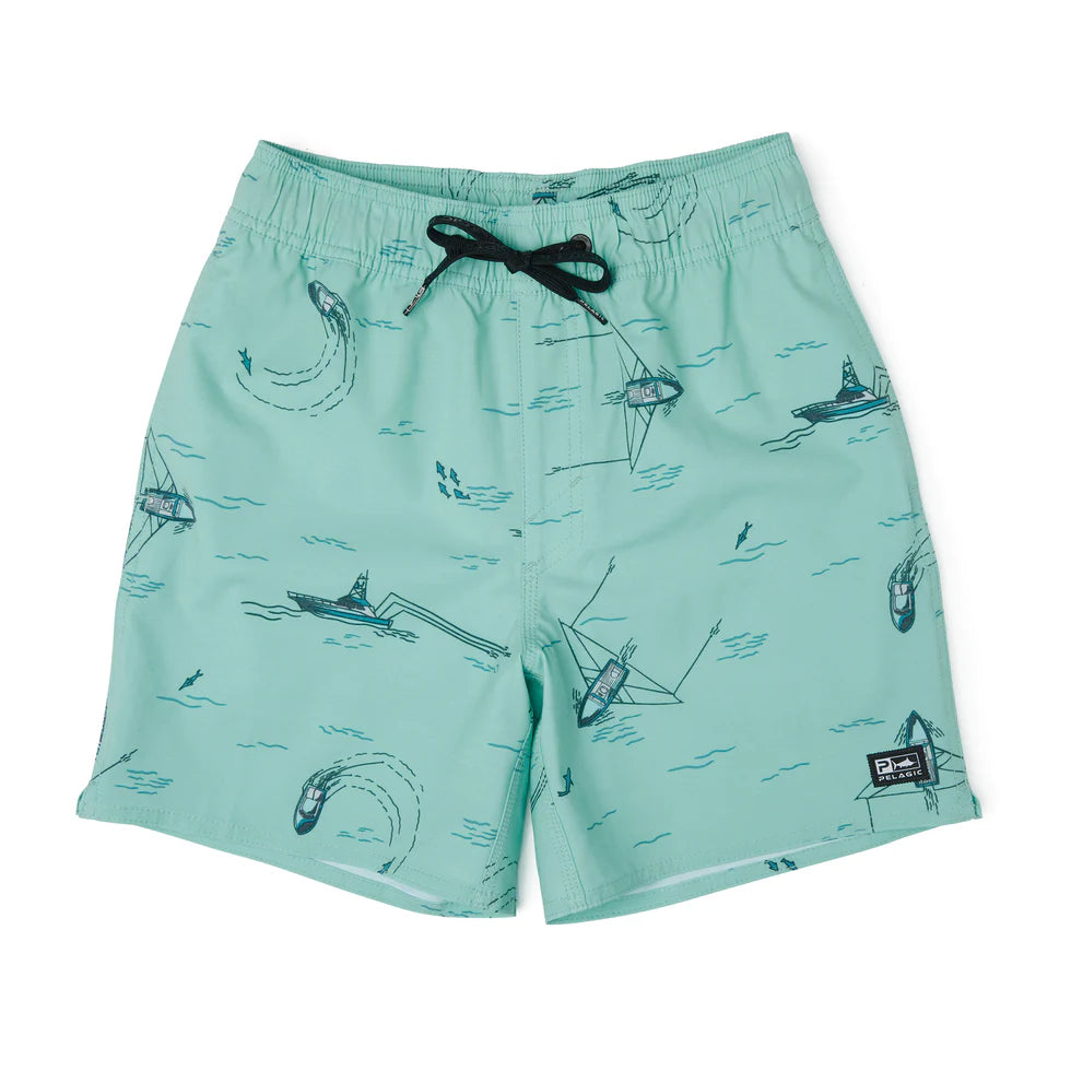 Pelagic Youth Dockside Trollin Youth Elastic Waist Shorts