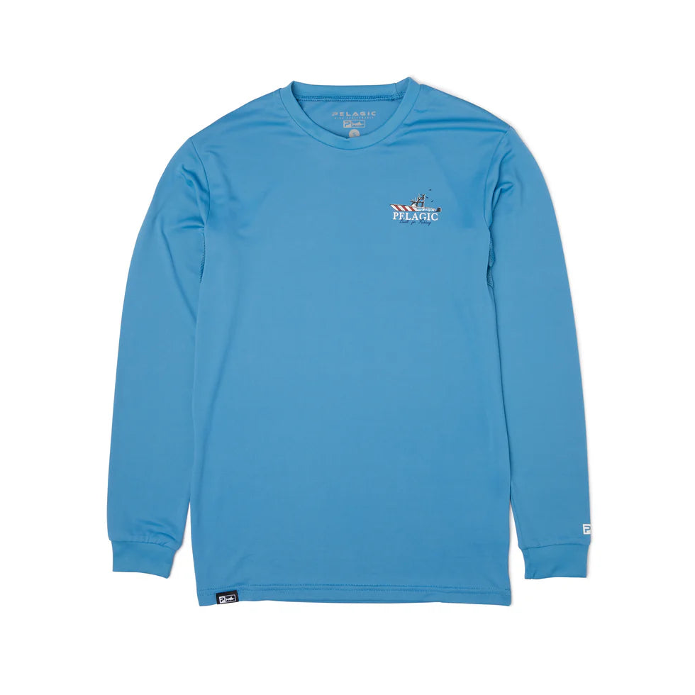 Pelagic Youth Aquatek Fish N Stripes Youth Fishing Shirt