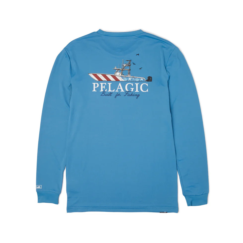 Pelagic Youth Aquatek Fish N Stripes Youth Fishing Shirt