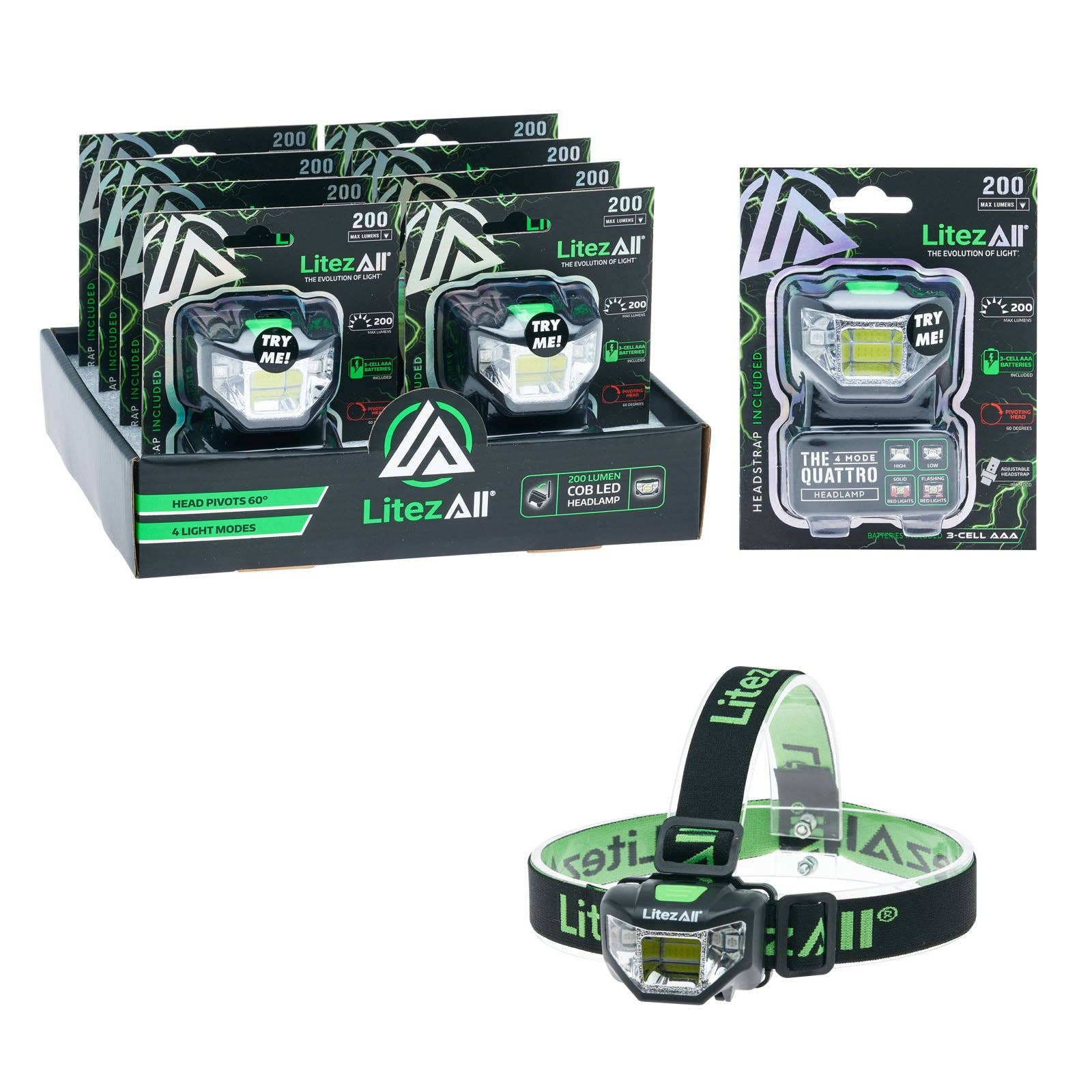 LitezAll 4 Mode LED Head Lamp