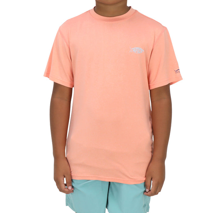 AFTCO Samurai Heather Youth Performance Short Sleeve Shirt