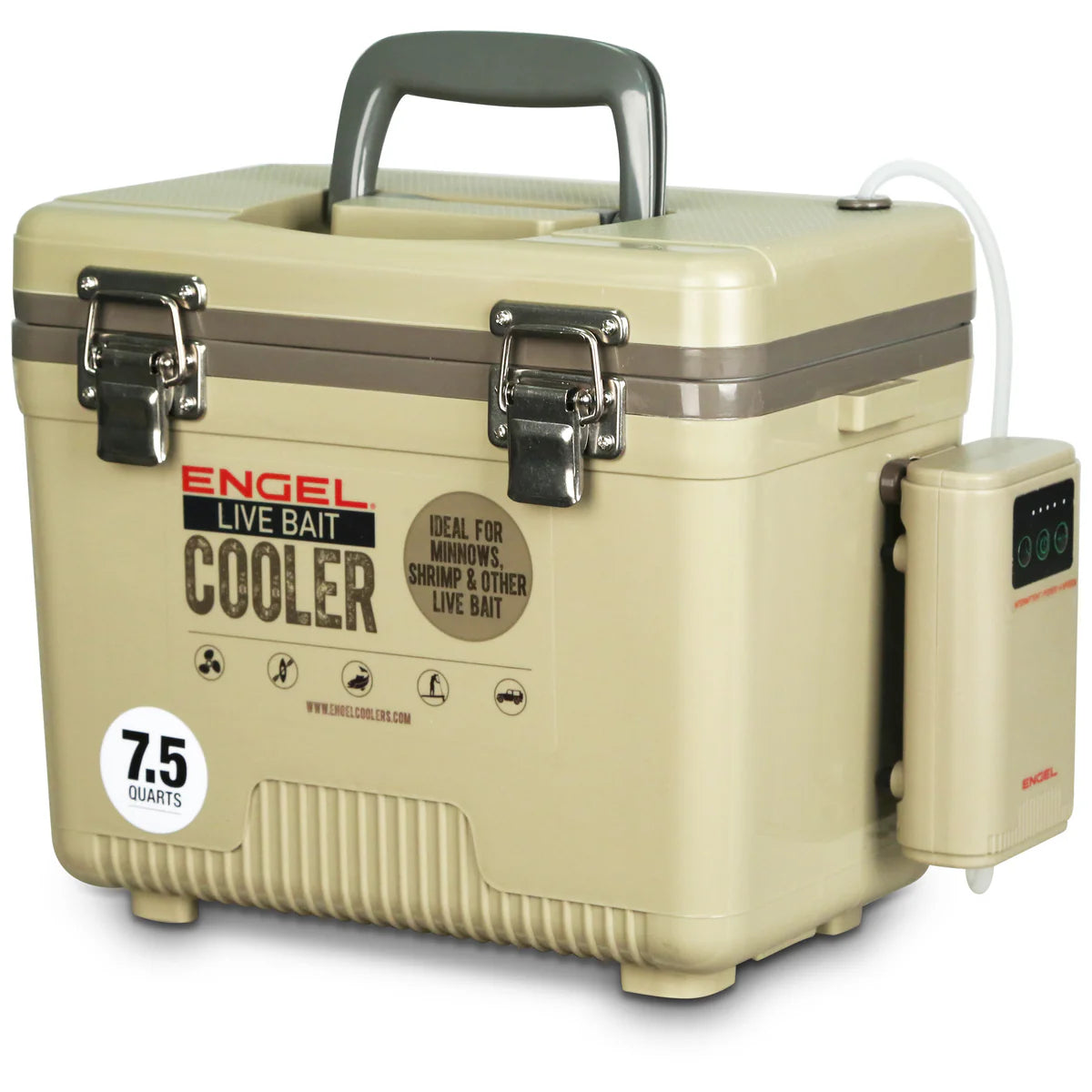 Engel Live bait Pro Cooler with AP3 Rechargeable Aerator & Stainless Hardware