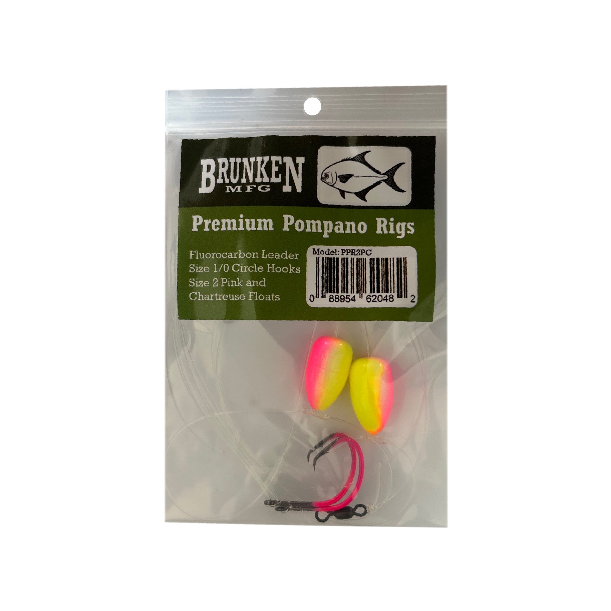 Brunken Premium Pompano Rigs with Bead