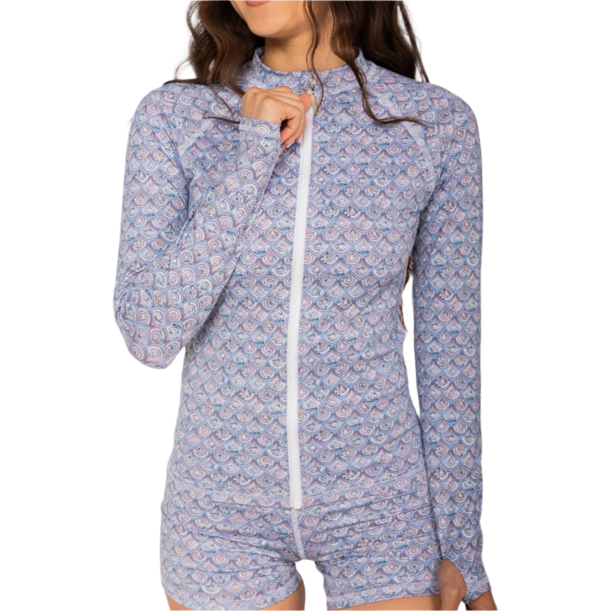 Reel Skipper Full-Zip Rashie - Marble Scale