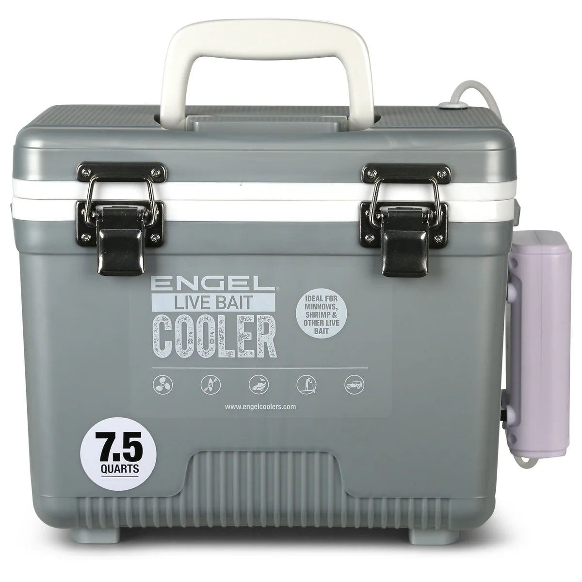 Engel Live bait Pro Cooler with AP3 Rechargeable Aerator & Stainless Hardware