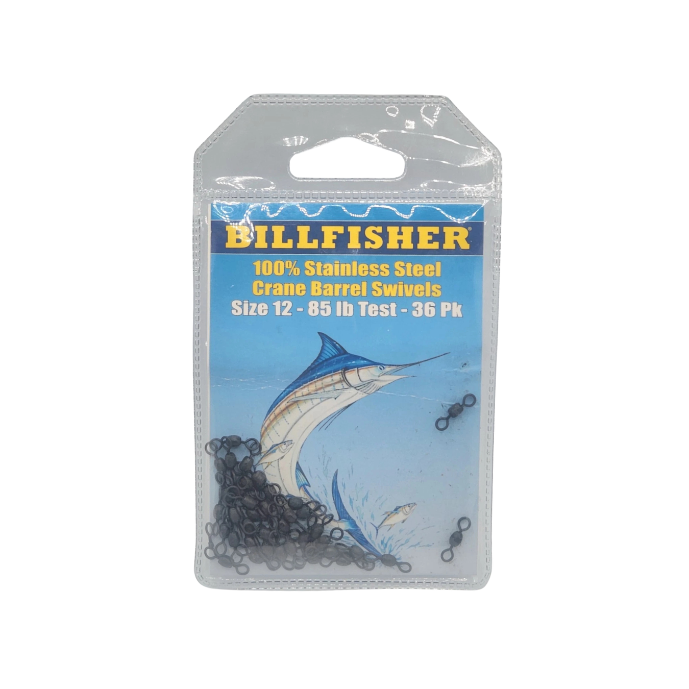 Billfisher R12GB Stainless Barrel Swivels, Black Oxide, #12 85LB 36Pk