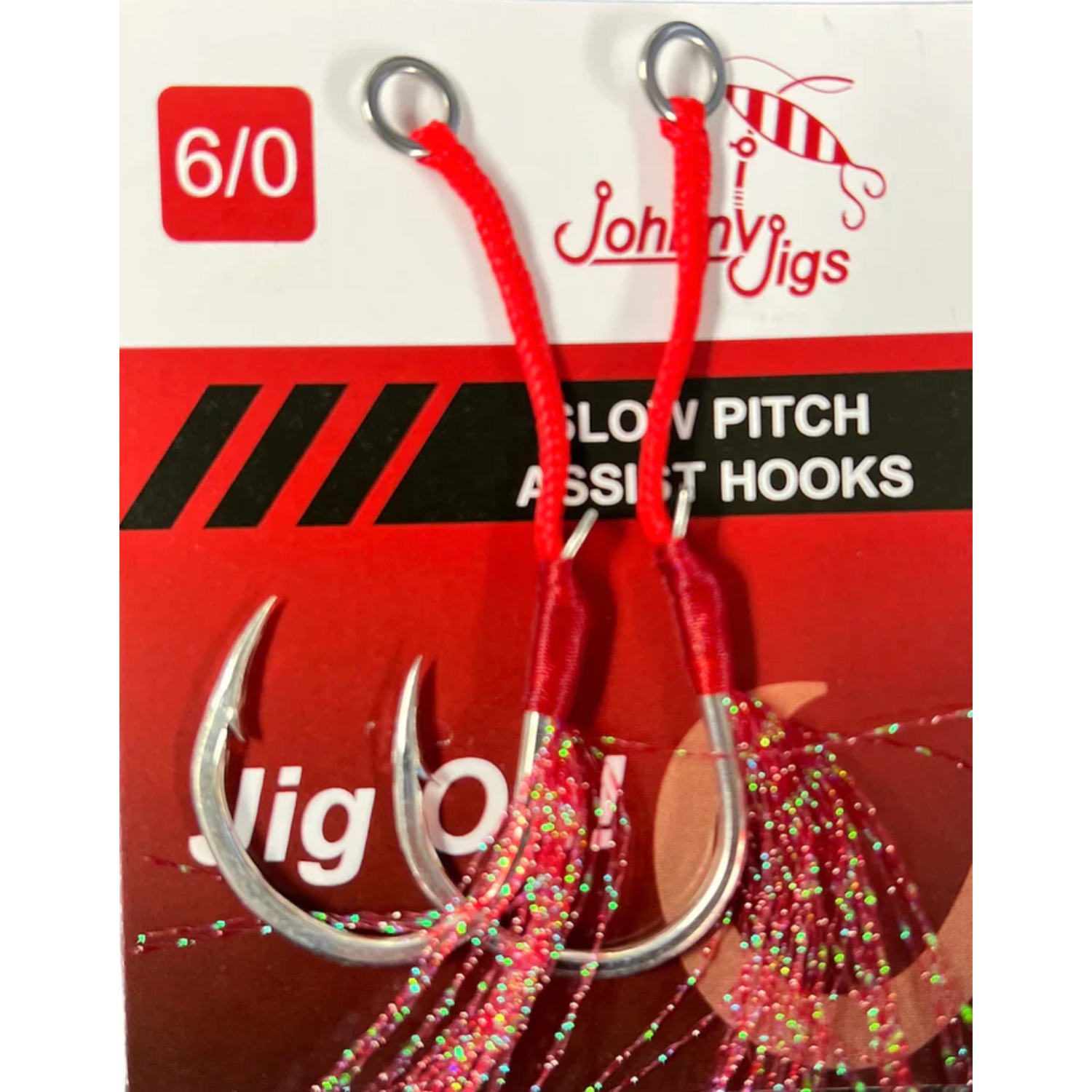 JohnnyJigs - 6/0 Feathered Single Assist Hook