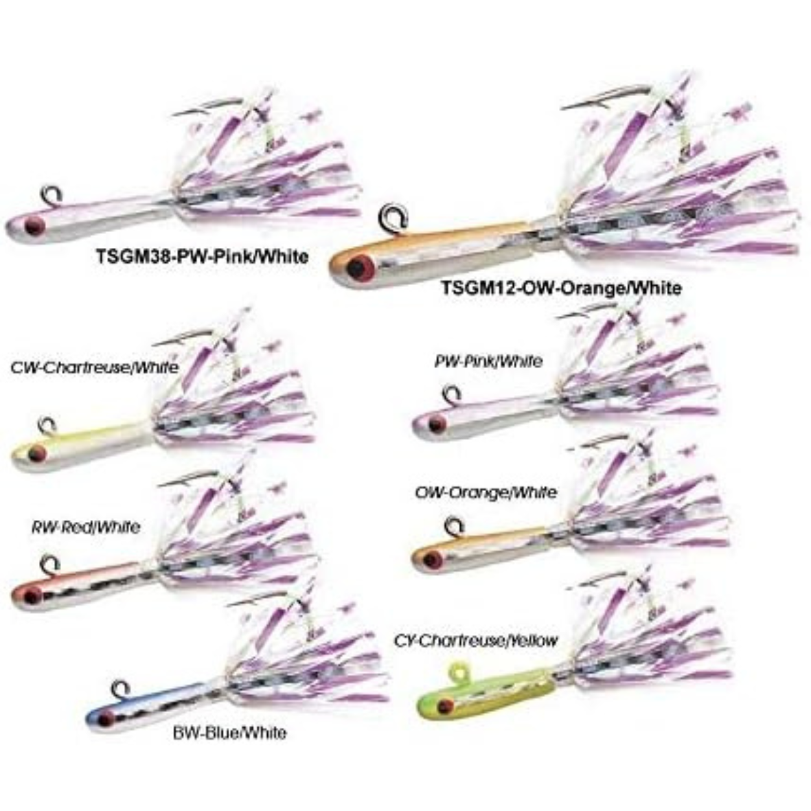 eminnow fishing lure Tsunami 3/8oz Glass Minnow Jig Chartreuse/White