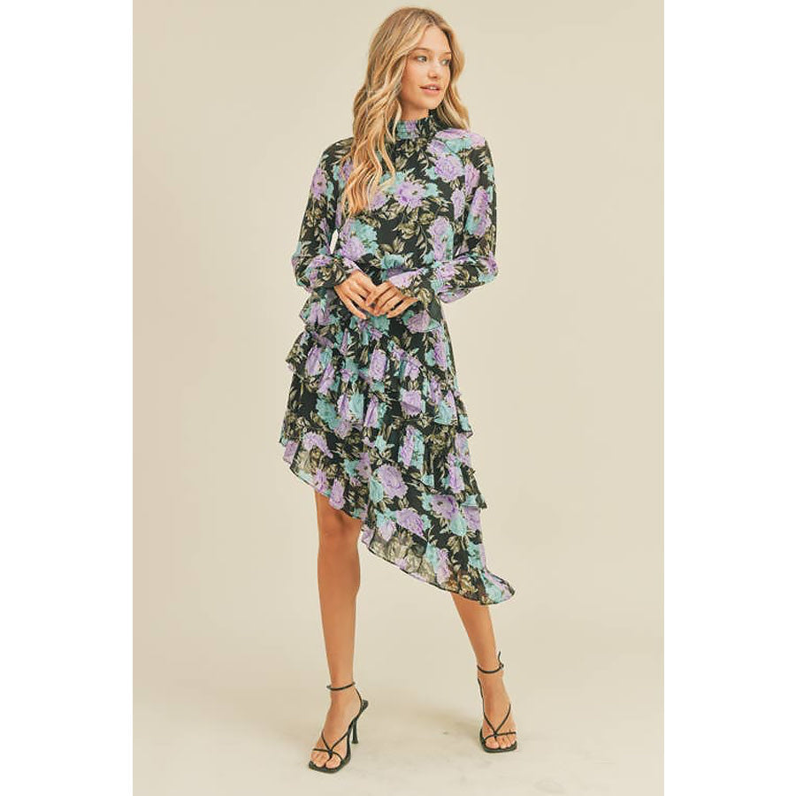 This Is Love Asymmetrical Ruffle Dress