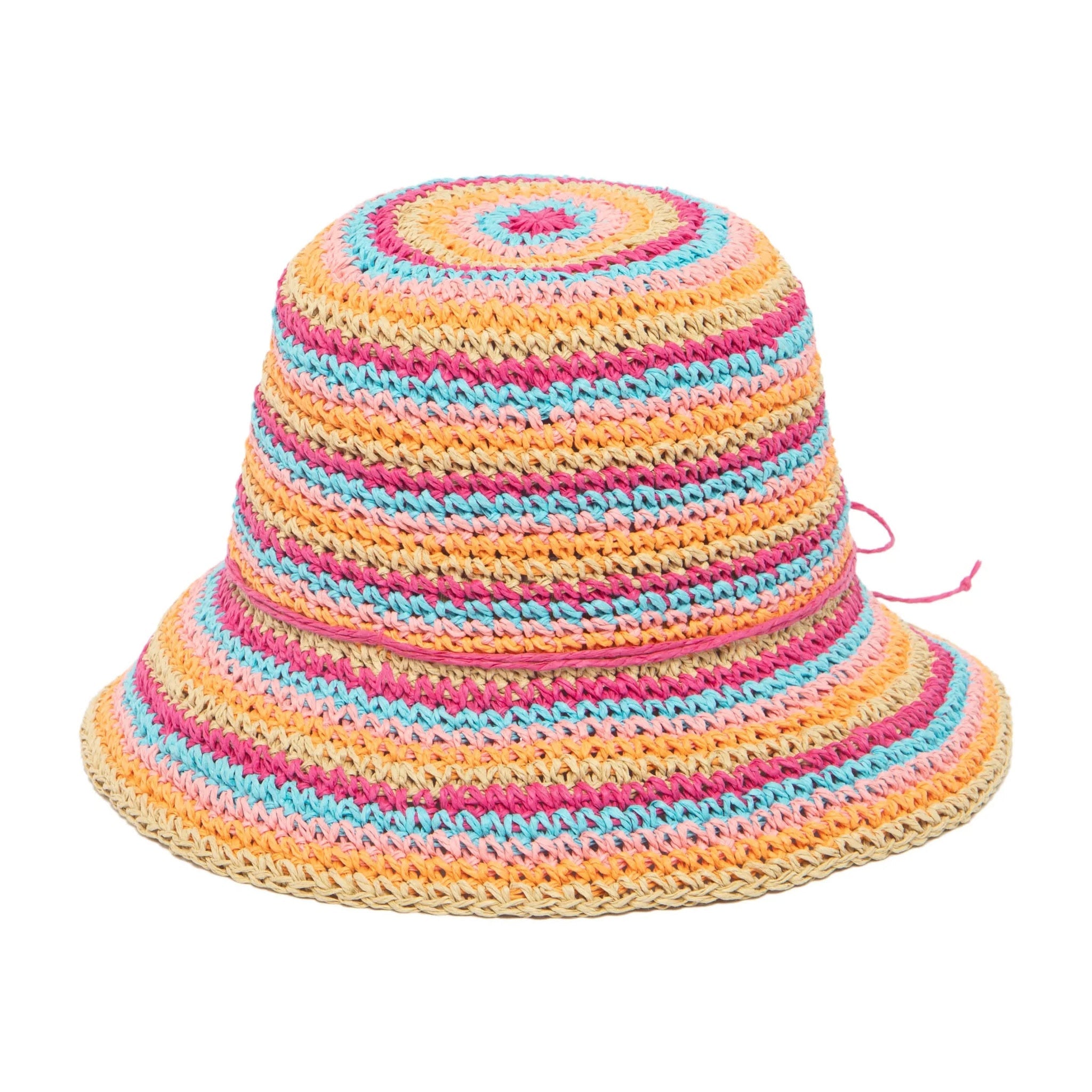 Kid's Crochet Striped Bucket Hat