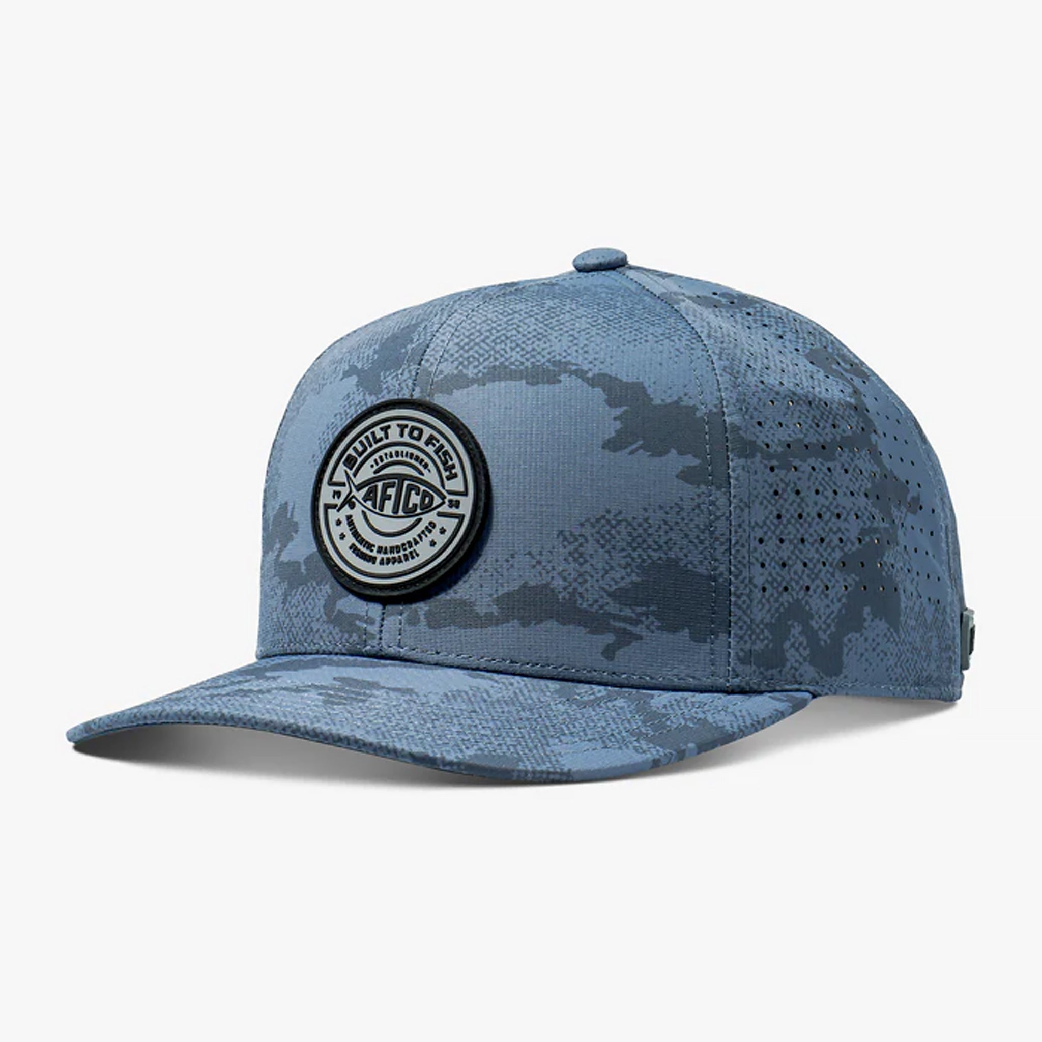 Kids Trucker Hat - Teal and Camo Youth RR Leather Hat – Marsh Wear Clothing main image 3