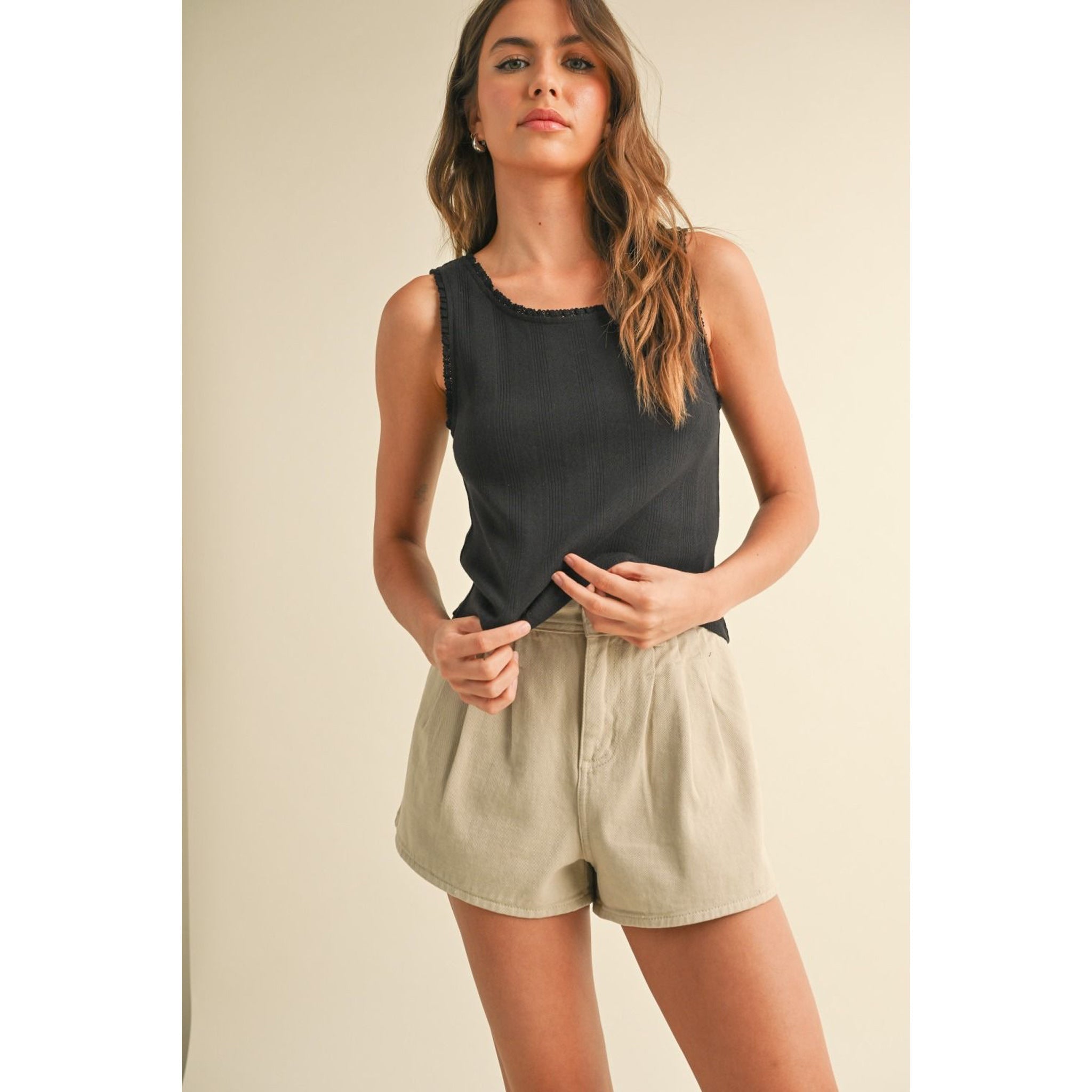 Tessa Pointelle Ruffle Top