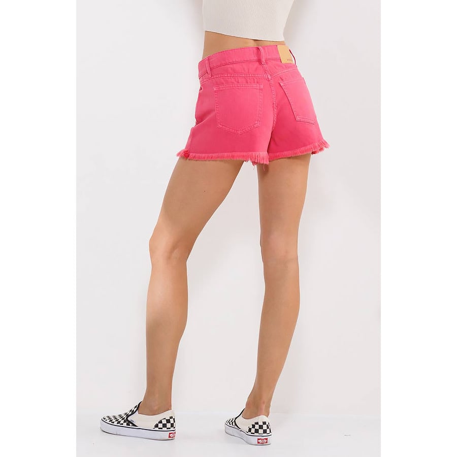 The Amanda High Rise Fray Hem Jean Shorts