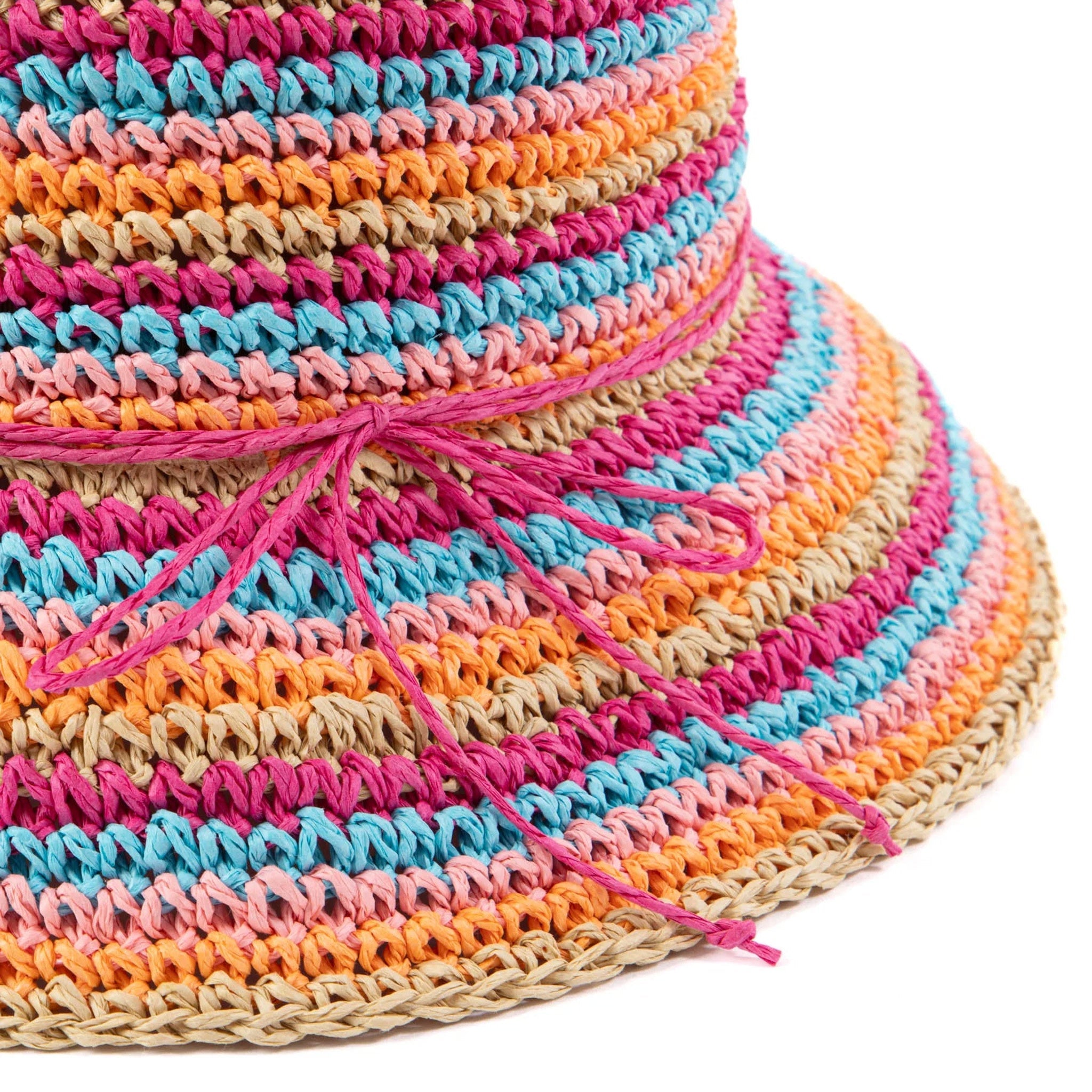 Kid's Crochet Striped Bucket Hat