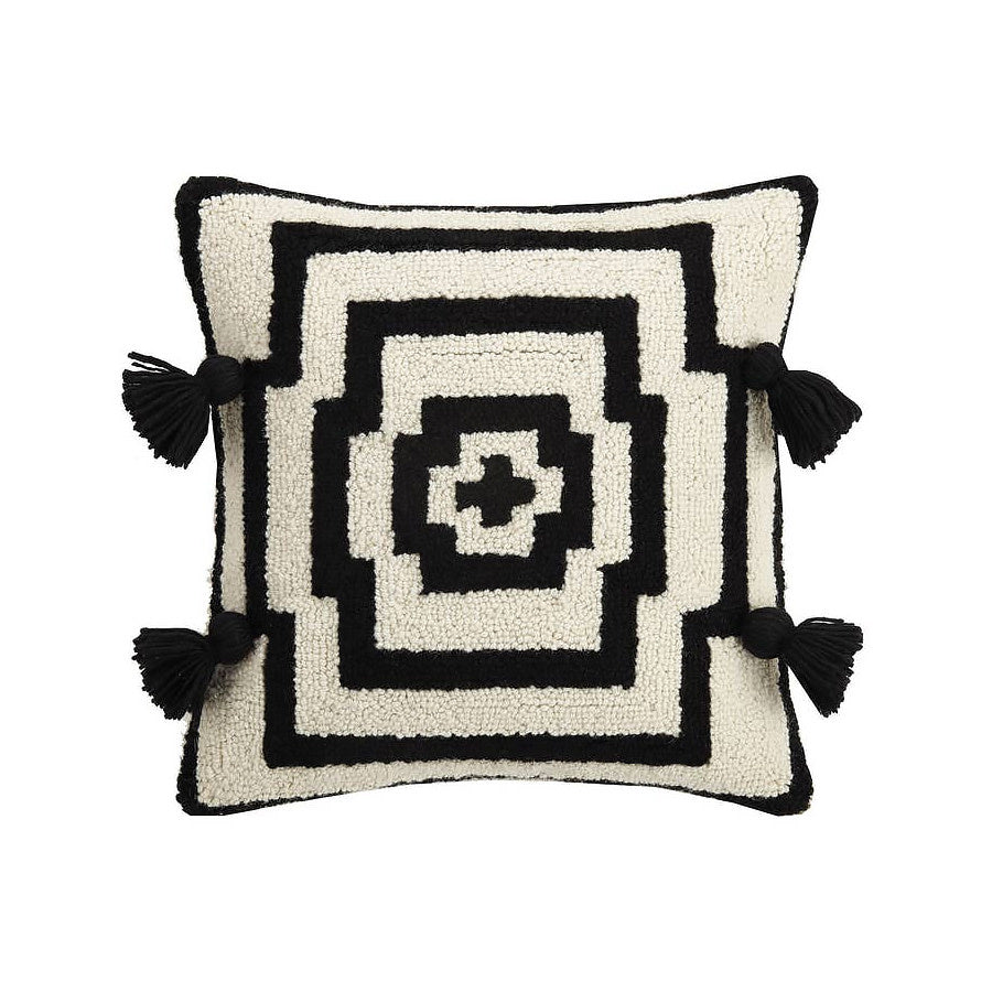 Hypnotic Black Tassels Hook Pillow
