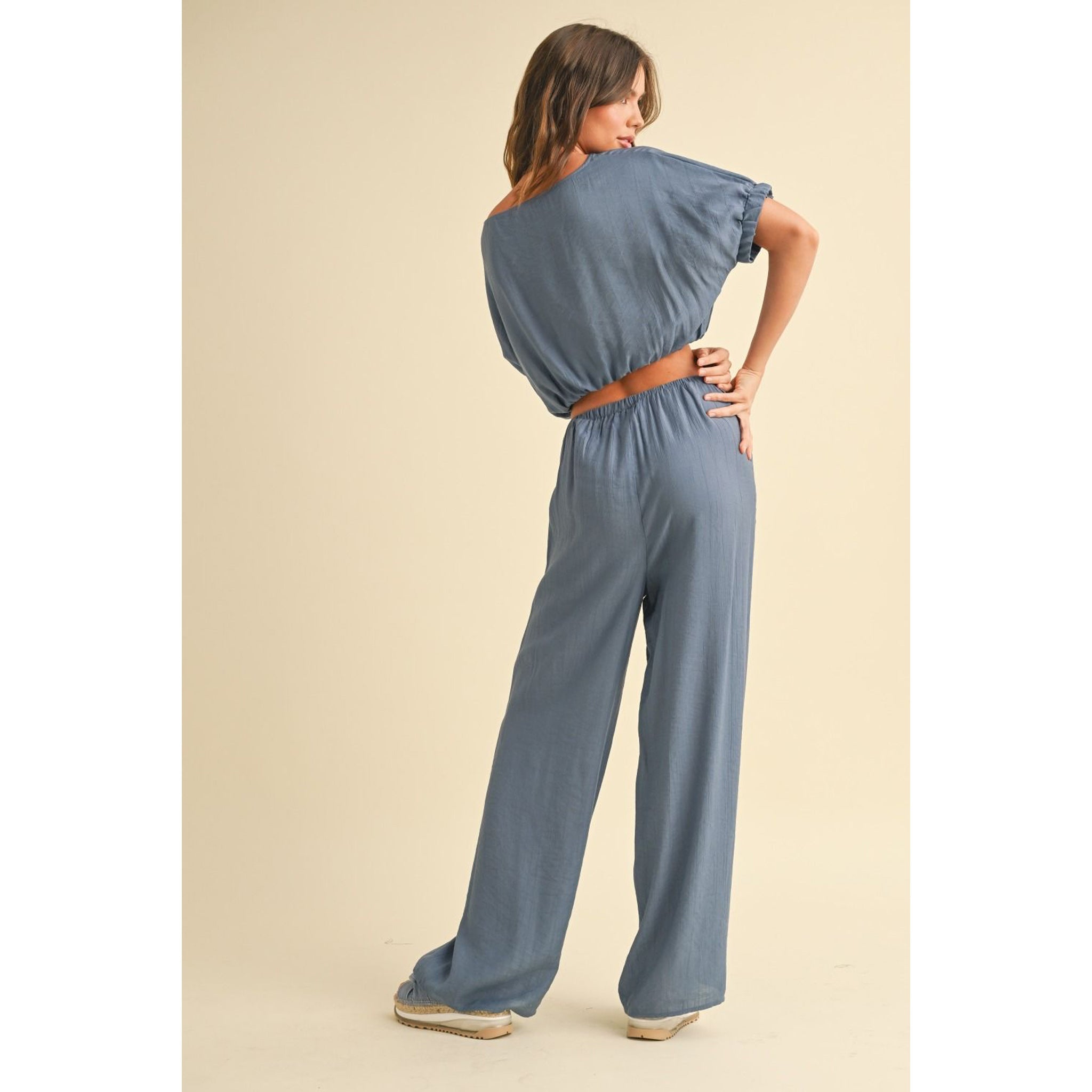 Cabana Club Textured Crop Top