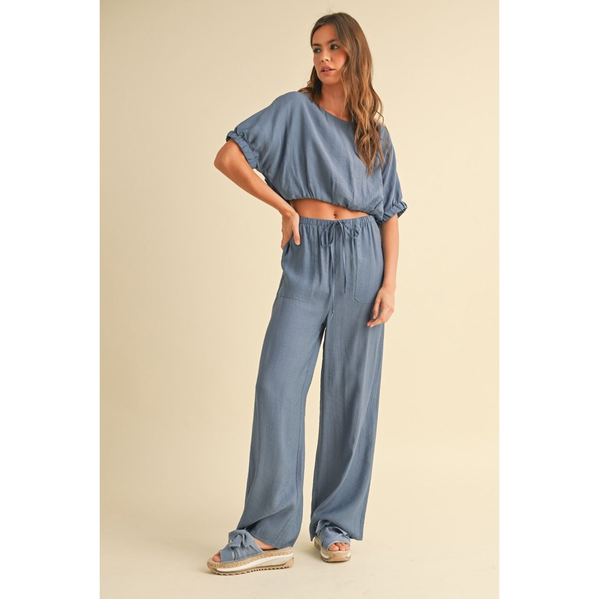 Cabana Club Textured Crop Top