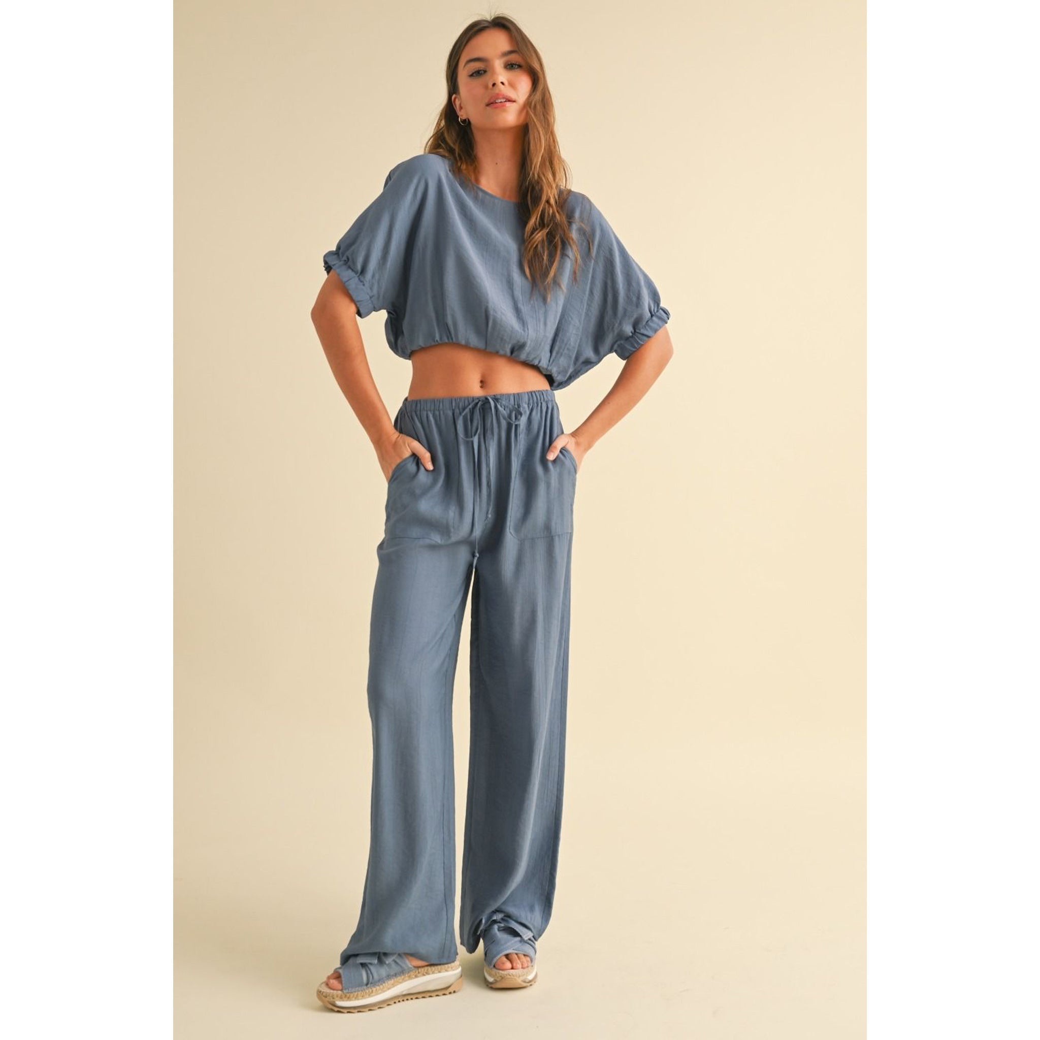 Cabana Club Textured Crop Top