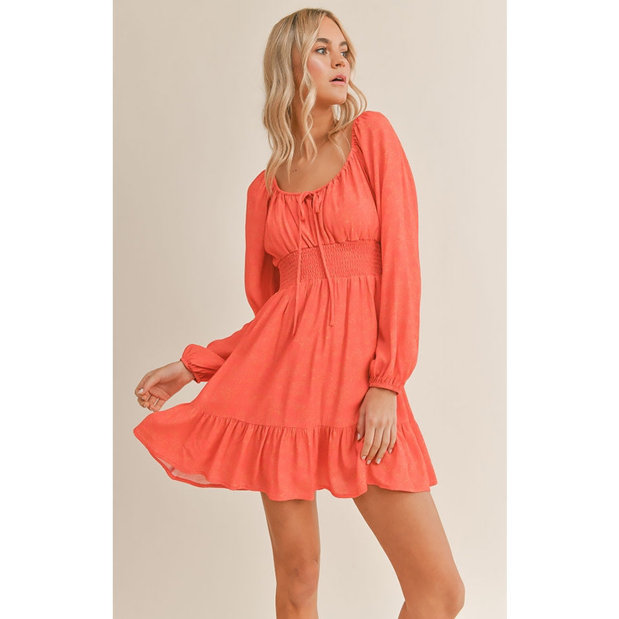 The Last Party Tie Front Dress Coral Red / XSmall / AE3303