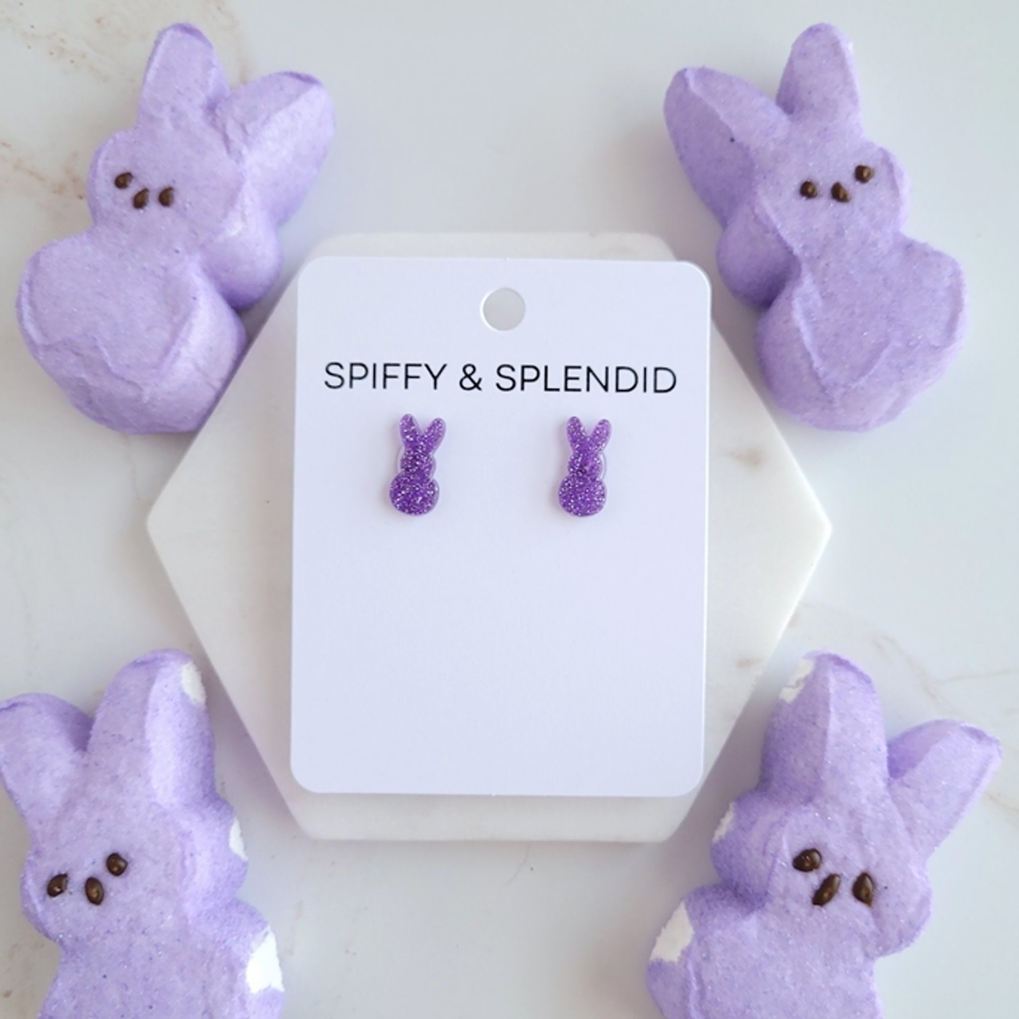 Glitter Bunny Studs