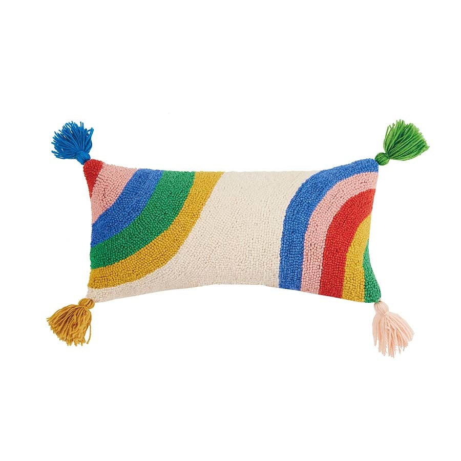 Rainbow Design w/ Tassels Hook Pillow