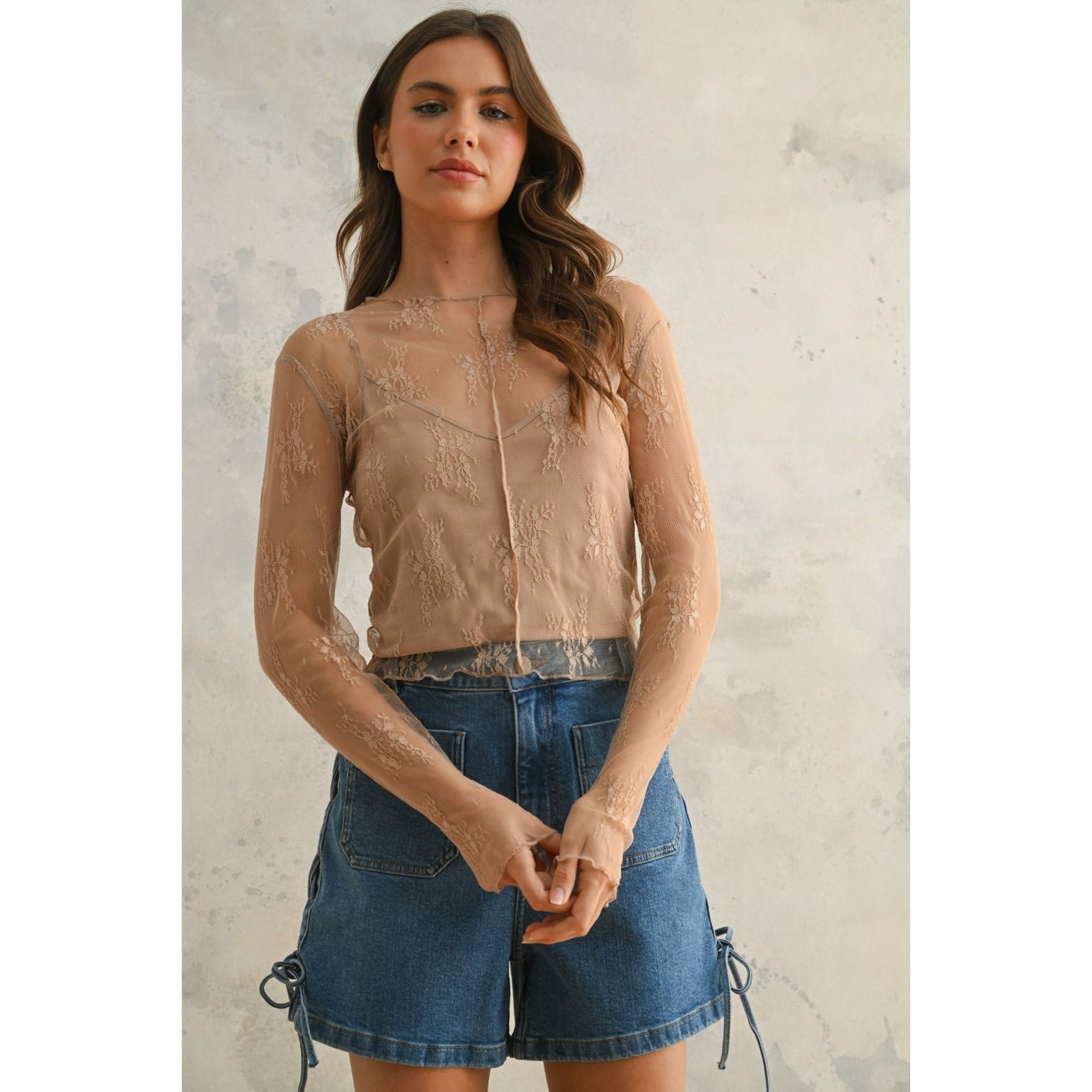 Simone Long Sleeve Lace Top