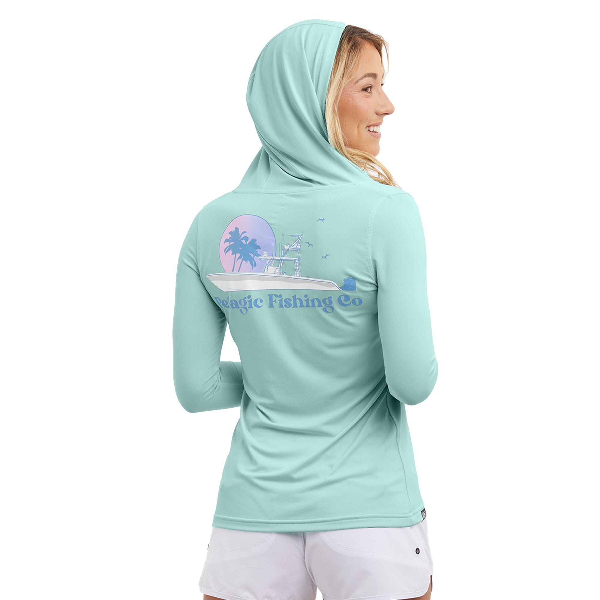 Aquatek Evening Fade Women's Hooded Fishing Shirt | PELAGIC Fishing Gear