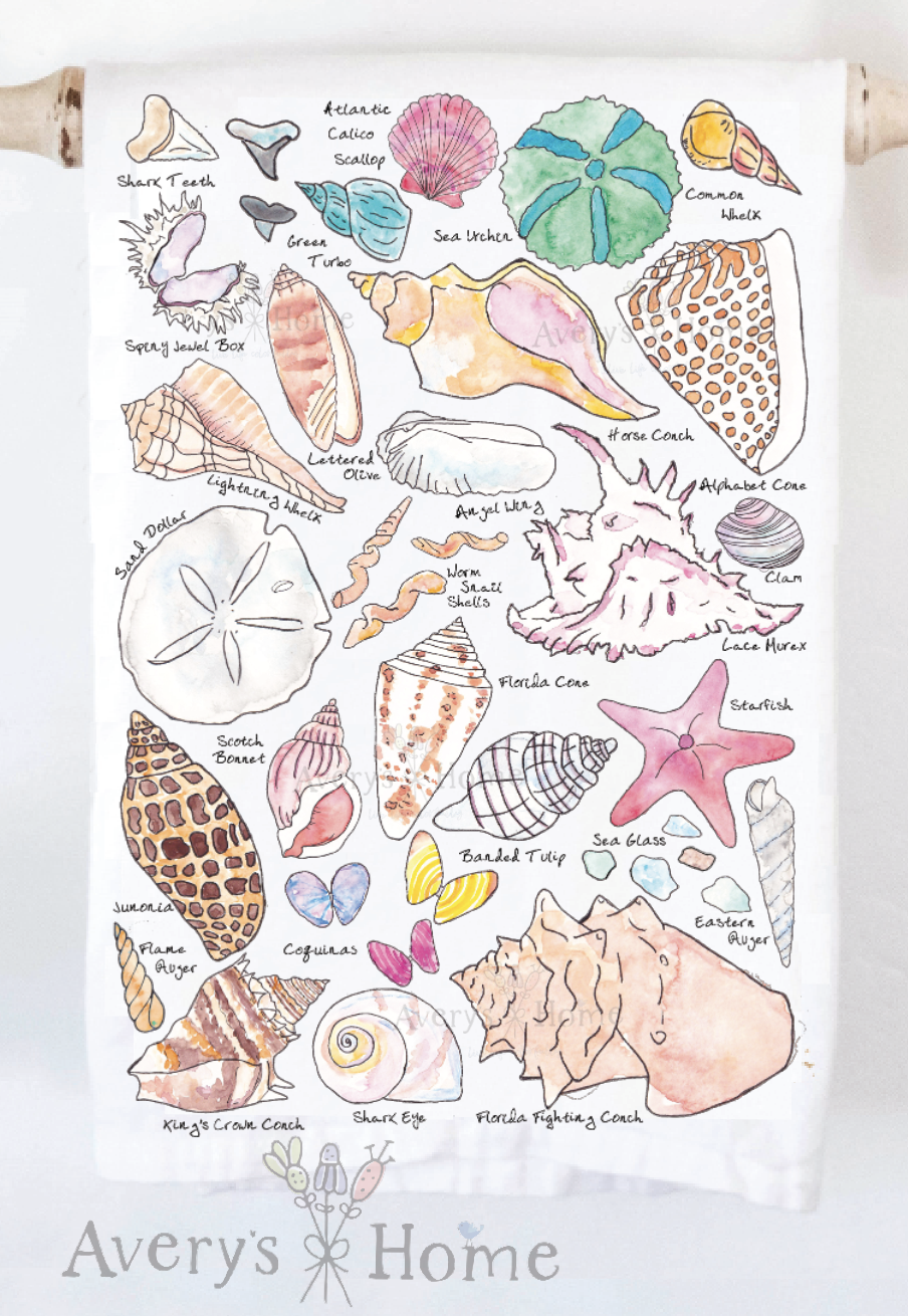 Sea Shell Collector Kitchen Towel