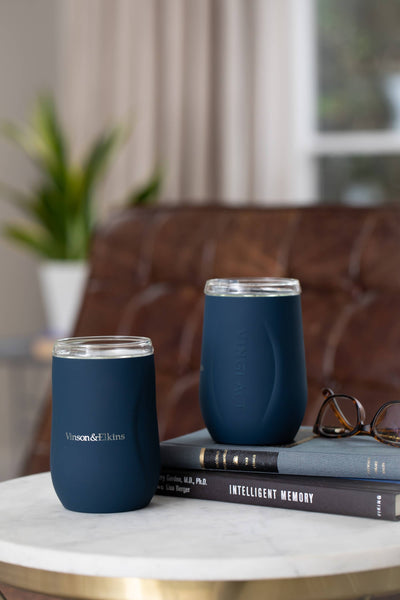 Navy Glass Lined Wine Glass