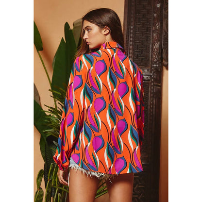 Back In Time Printed Blouse