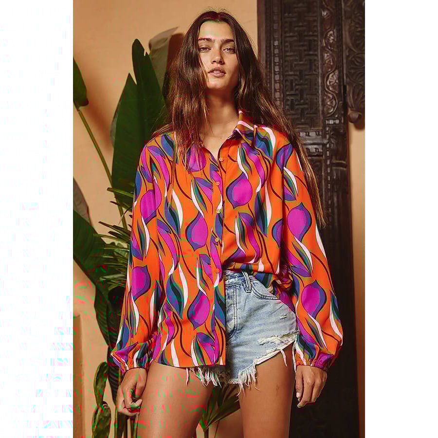 Back In Time Printed Blouse