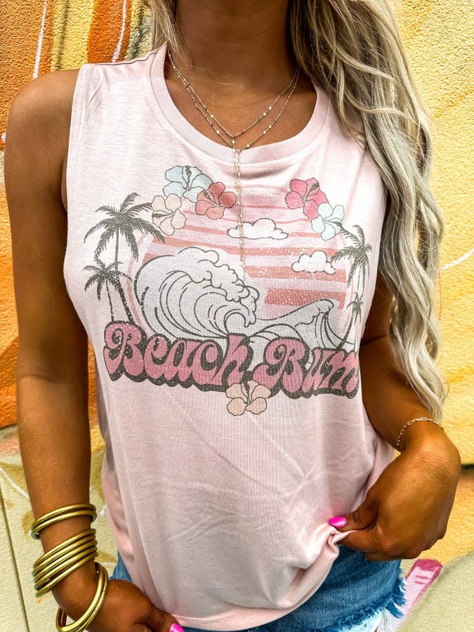 Beach Bum Peach Graphic Tank