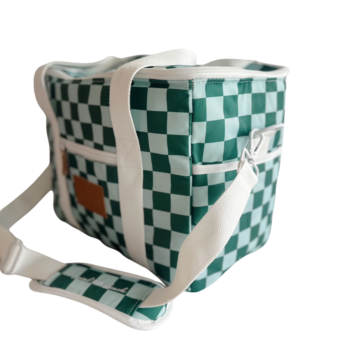 Packable Poly Canvas Green/Blue Checker Cooler Bag