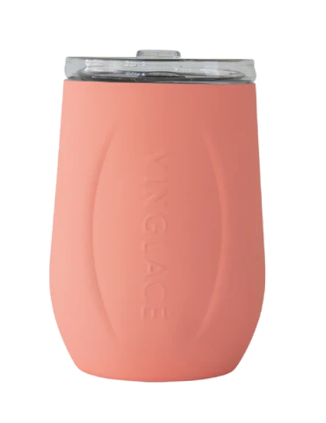 Coral Stemless Wine Glass