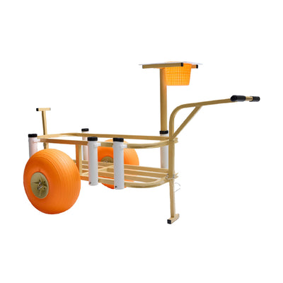 Economy Orange Wheel Beach Cart