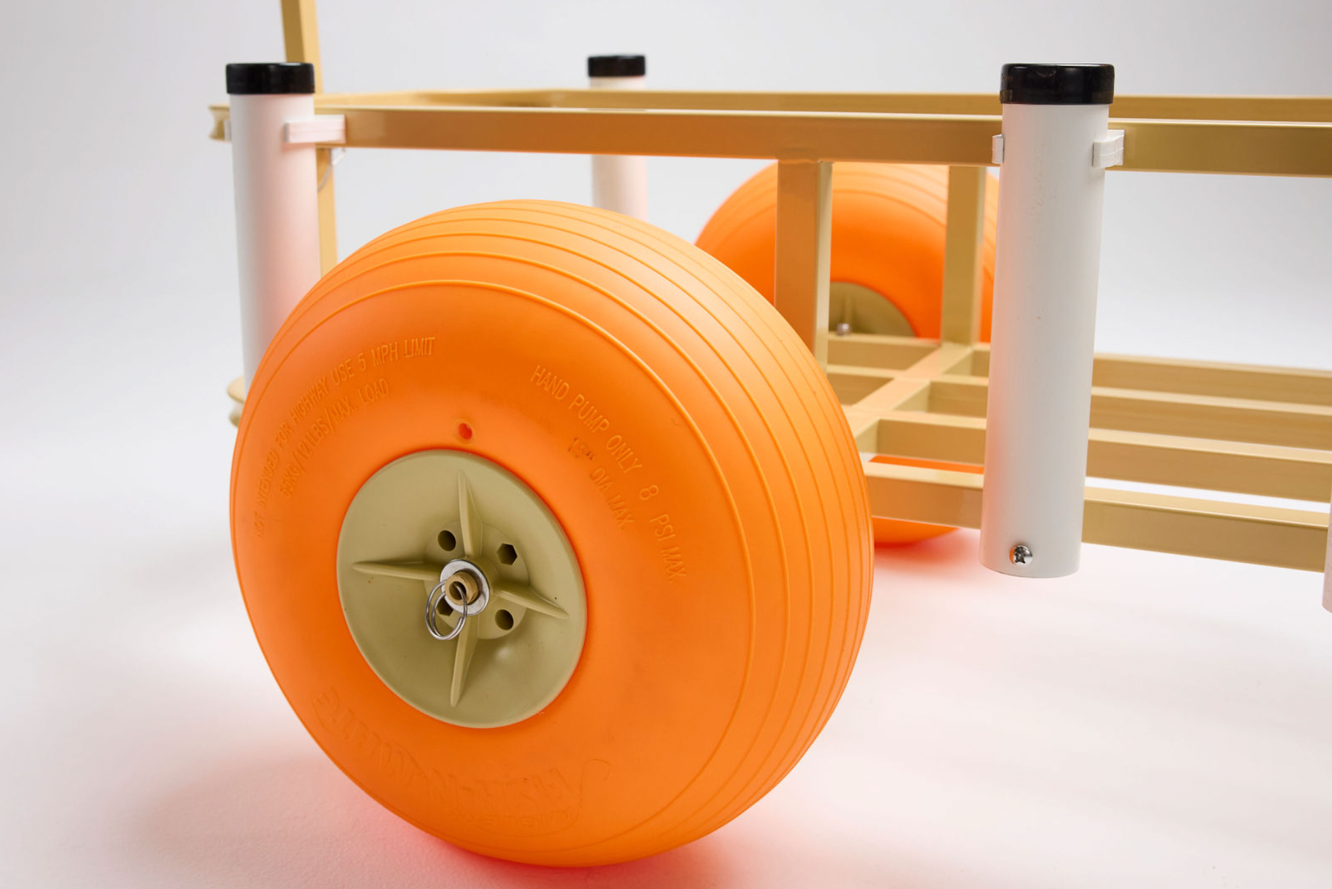 Economy Orange Wheel Beach Cart
