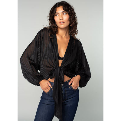 City Dreams Tie Front Kimono Top