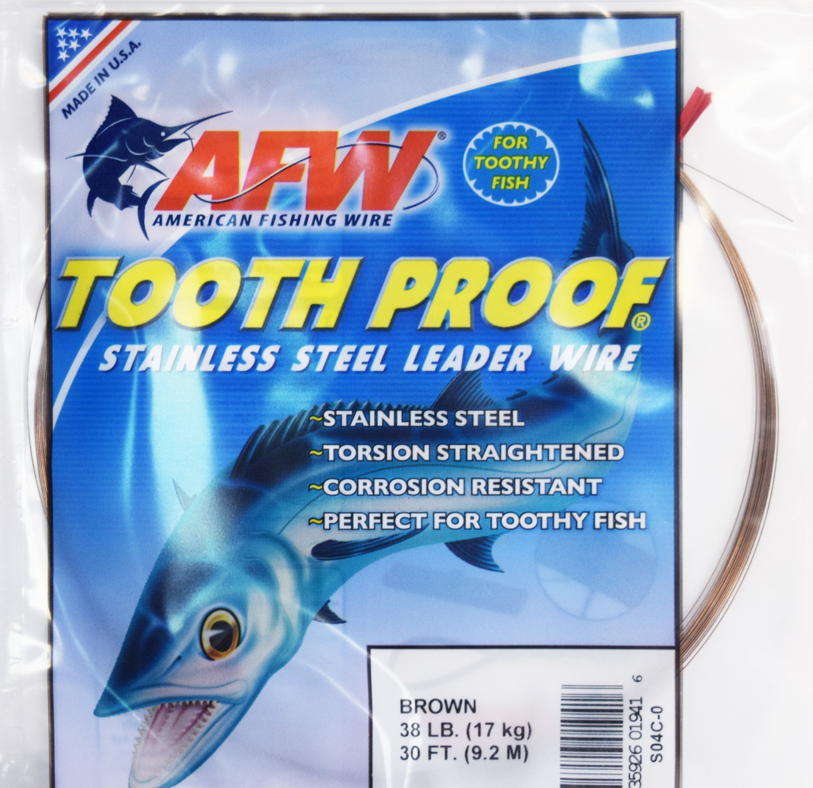 Transparent Tooth Wire AFW - Tooth Proof Stainless Steel Leader Wire - Camoflauge Brown ...
