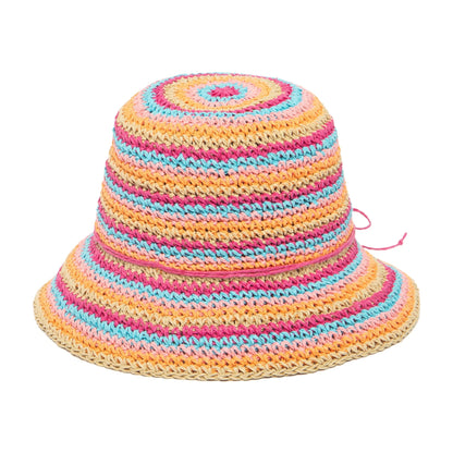Kid's Crochet Striped Bucket Hat