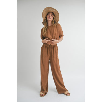 Cabana Club Textured Crop Top