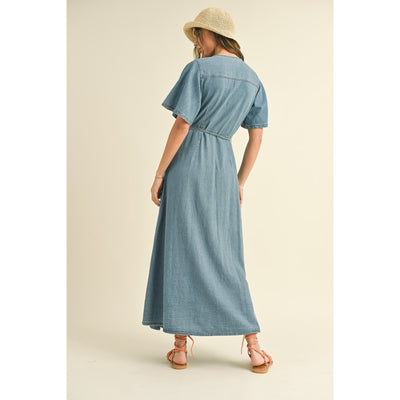 Weekend Stroll Denim Wrap Dress
