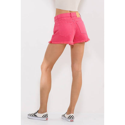The Amanda High Rise Fray Hem Jean Shorts