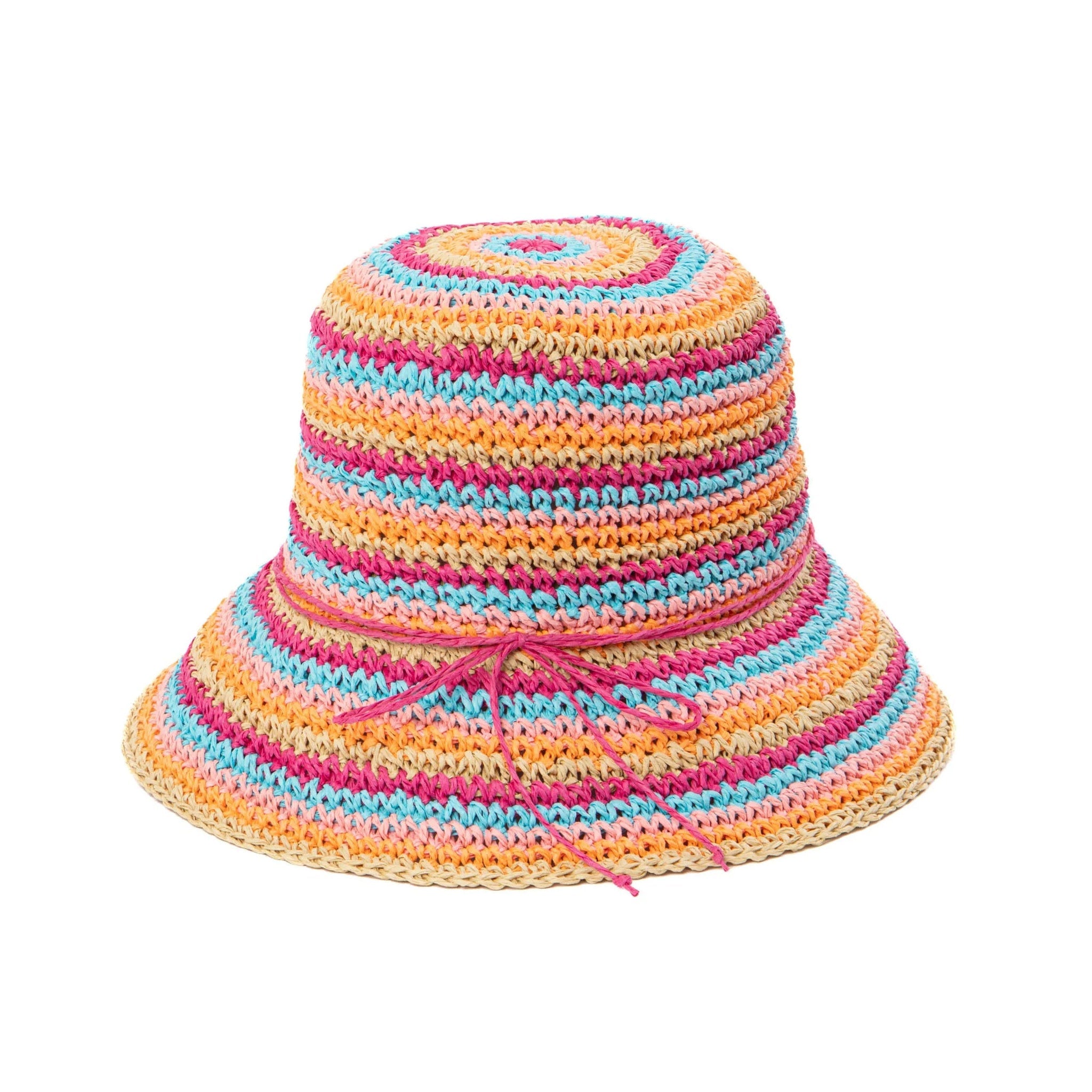 Kid's Crochet Striped Bucket Hat