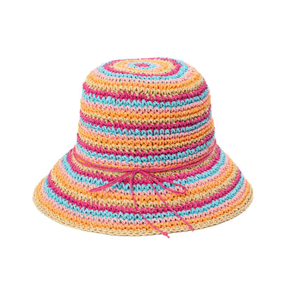 Kid's Crochet Striped Bucket Hat