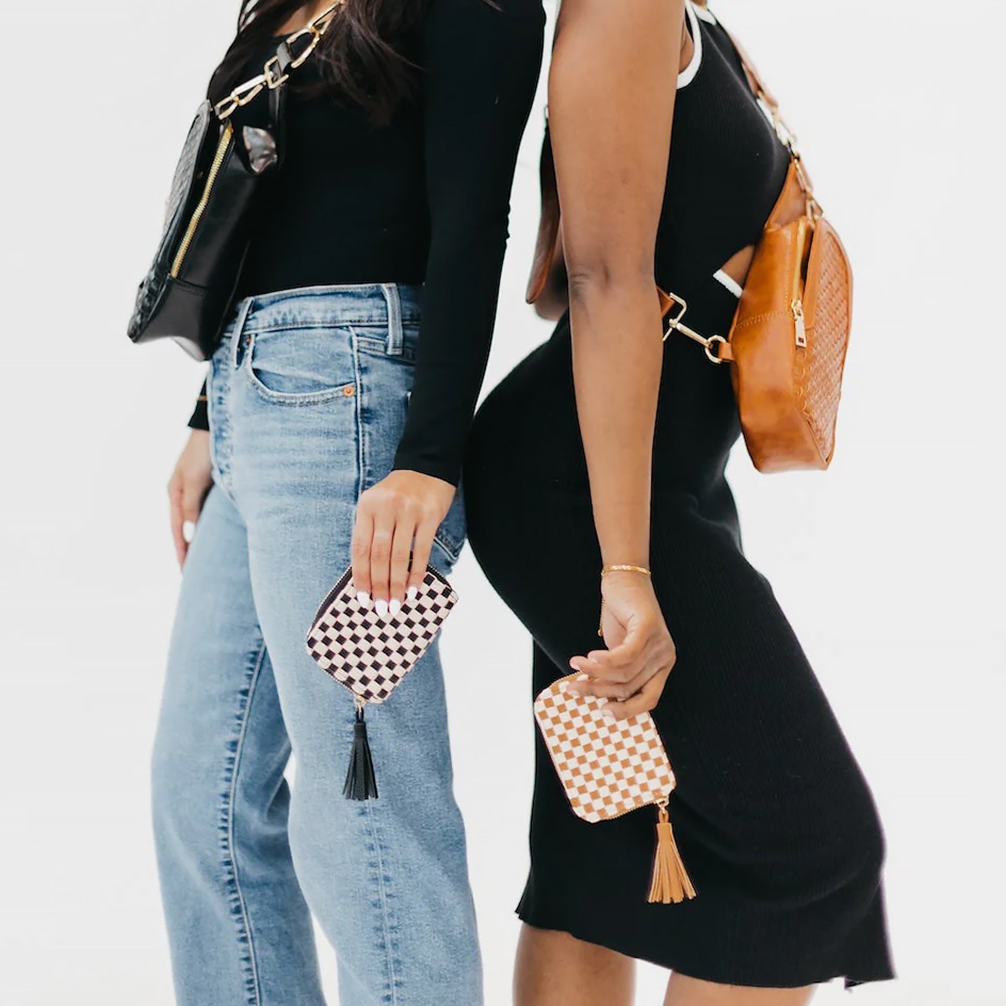 Checkered Wynona Woven Wallet