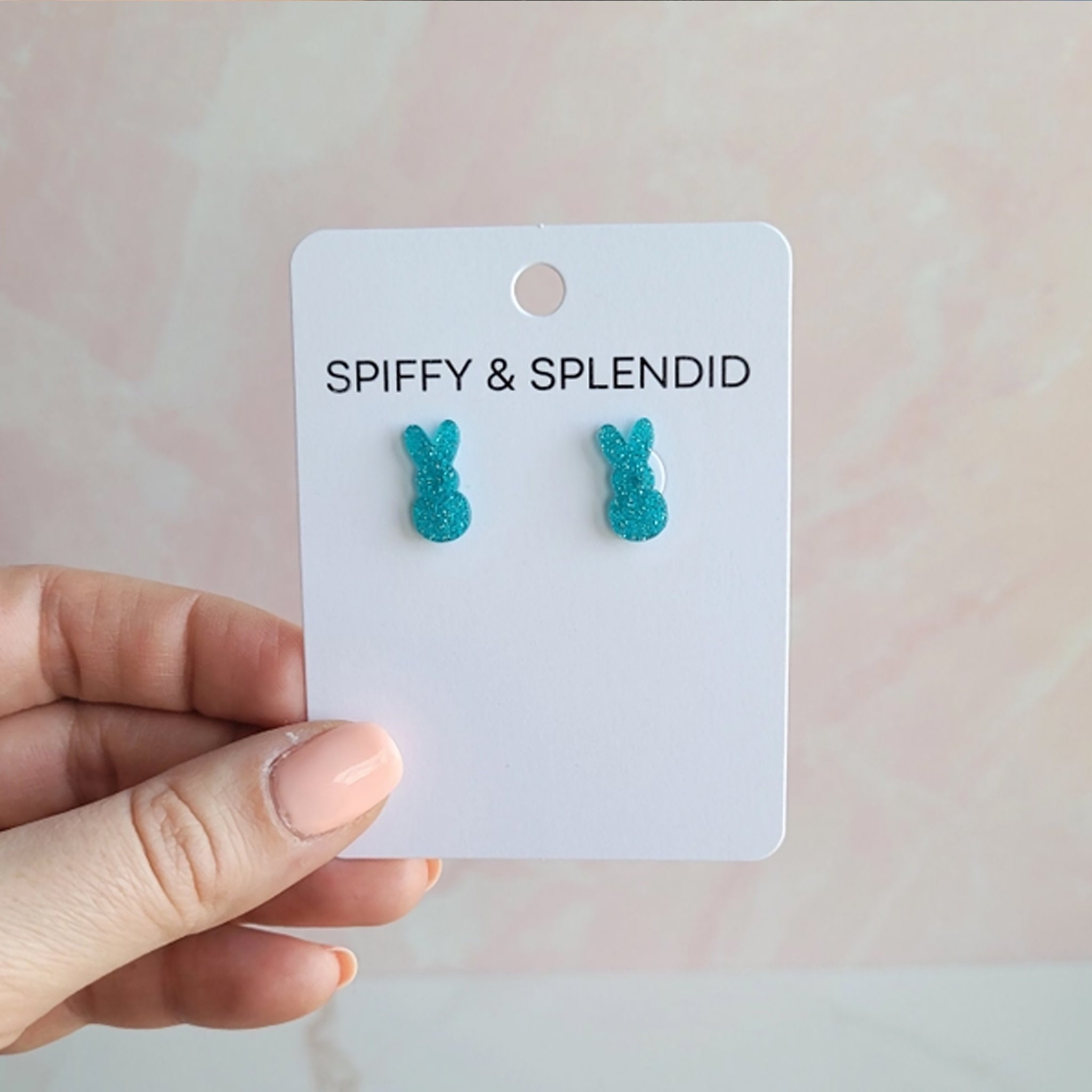 Glitter Bunny Studs