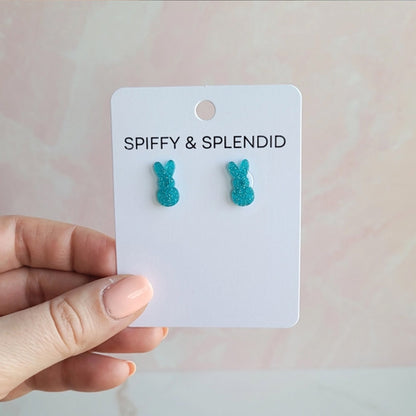Glitter Bunny Studs